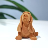 Creative et exquis YUANQI CUTA Style solide marron Flip chien en peluche anneau collier bijoux velours boîte d'emballage pour la fête des pères