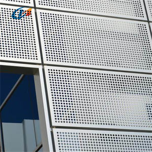 Panneaux décoratifs de façade de plaque métallique de feuille perforée en aluminium légère de maille en métal pour le mur de construction - Product Image 3