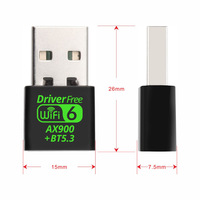 Adaptateur USB externe Ax900 Wifi 6 5.3 sans pilote, mini 2-en-1 double bande 2.4G/5G Soft AP pour Windows, Mac, Linux