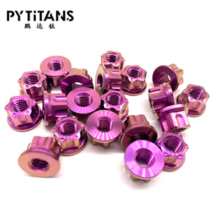 Dadi Flangiati in Titanio GR5 per Asse Posteriore Moto, Anodizzazione e Colori PVD di PYTITANS - Product Image 4
