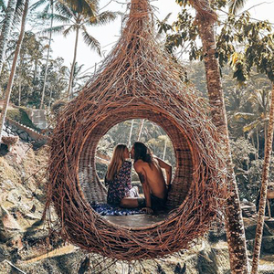 ชิงช้ากลางแจ้งบาหลีทิวทัศน์,เก้าอี้แขวนหวายสไตล์นอร์ดิกสำหรับแขวน - Product Image 2