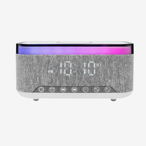 Haut-parleur Bluetooth avec horloge et logo personnalisé, charge sans fil, 1200 mAh, <span class=keywords><strong>réveil</strong></span> <span class=keywords><strong>lumineux</strong></span>, cadeau promotionnel d'entreprise - Product Image 3
