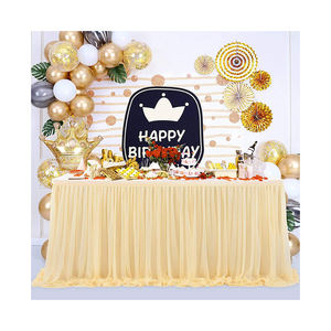 Yellow Disposable <b>Table</b> <b>Skirt</b> for Adult Parties and Birthday Decorations <b>Table</b> Skirting Essential - Product Image 6