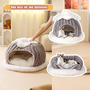 Kedi mağara yatak kapalı kediler için-kedi kubbe yatak makine yıkanabilir kayma dayanıklı alt, kabak kedi çadır yatak yatak, kedi yatak mağara - Product Image 4
