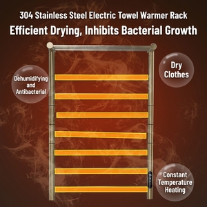 Sèche-serviettes électrique avec support de rangement, affichage de la température et Wi-Fi, en acier inoxydable, pour salle de bain d'hôtel - Product Image 5