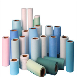 Rouleaux de draps jetables imperméables blancs, bleu ciel, couleur unie, en papier, pour salons de beauté et hôpitaux - Product Image 1
