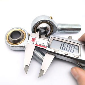 وصلة قضيب دائرية من الفولاذ المقاوم للصدأ الكروم المصقول M16*2 بسن ذكر يسار/يمين مع محمل SA16T/K SA16 POS16 - Product Image 1