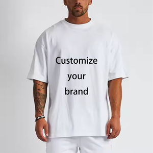 T-shirt Homme Oversize en Coton Lourd de Haute Qualité, Épaules Tombantes, Style Streetwear, Logo Imprimé Classique, Design Vierge Personnalisable - Product Image 2