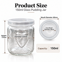 Vente en gros directe usine : Pot en verre pour pudding avec couvercle, résistant au four, idéal pour le caramel, la gelée, la mousse, le yaourt, personnalisation disponible