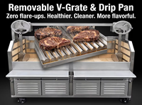Grill argentin Santa Maria professionnel et commercial avec brasero, en acier inoxydable 304 robuste, parrilla et foyer latéral