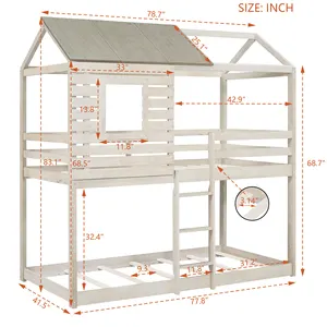 Litera para niños tamaño Queen de madera maciza de buena calidad con techo y escalera integrada adecuada para niños y adolescentes