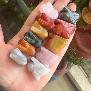 1 inch đá tự nhiên Tay Chạm Khắc động vật chó mèo khủng long pha lê đá quý đá để trang trí trẻ em làm quà tặng 20-30mm - Product Image 3