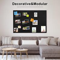 Panneau mural acoustique décoratif noir personnalisé pour bureau, maison, salle de classe, grand panneau d'affichage alternatif en feutre, bordure en liège, tableau d'affichage