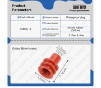 Connecteur étanche en silicone 968857-3 pour câblage automobile, joint en caoutchouc 2,2-2,5 mm