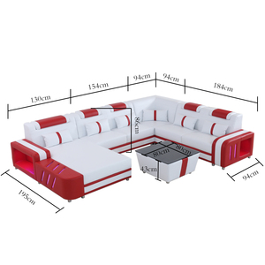 Canapé Sectionnel Meuble de salon <span class=keywords><strong>LED</strong></span> meubles canapé en forme de U - Product Image 6