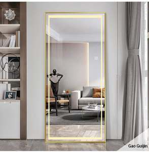 Hiện Đại LED Chiếu Sáng Đầy Đủ Cơ Thể Mặc Quần Áo Tường Gương Thay Đổi Độ Sáng Kính Sàn Thẳng Đứng Khách Sạn Thông Minh Đầy Đủ Chiều Dài Gương Với LED Ánh Sáng - Product Image 2