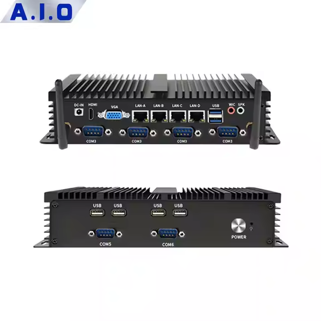 Industrial Fanless Mini PC Aluminum Alloy CE Certified I7/I5 CPU 9-36V Wide Voltage LAN VGA Windows 11/Linux Multi-OS Computing