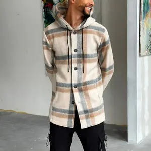 Xmas 재킷 2024 방풍 남성 후드 격자 무늬 남성 재킷 스웨터 핫 세일 캐주얼 청소년 재킷 코트