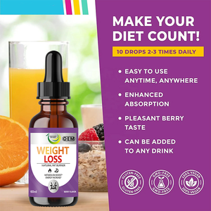 60 מ\\\"ל נוזל צמחי להרזיה, L-קרניטין, L-ארגינין, פולי קפה ירוק, ג'ינסנג, תוסף תזונה להפחתת שומן מהירה, ייצור לפי הזמנה - Product Image 4