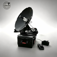 Large plage d'altitude 0-90 °   Antenne satellite auto-élevante bi-bande Ku/Ka de 0,8 m, 16 kg, pour sac à dos, terminal VSAT d'urgence extérieur IP65