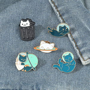 Bros Pin Enamel Kucing Astronot Lucu Custom Grosir, Lencana Luar Angkasa untuk Tas dan Pakaian - Product Image 3