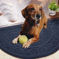 Tapis d'entrée absorbant demi-cercle à profil bas Tapis de porte antidérapant lavable en machine pour porte avant arrière