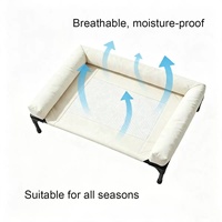 Lit surélevé orthopédique pour chien avec coussin amovible d'intérieur, en maille respirante