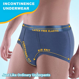 Culottes d'incontinence <span class=keywords><strong>pour</strong></span> hommes personnalisées en usine, culottes absorbantes <span class=keywords><strong>lavables</strong></span> et réutilisables <span class=keywords><strong>pour</strong></span> l'incontinence - Product Image 3