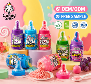 Venta al por mayor OEM: Caramelos de <span class=keywords><strong>chupete</strong></span> con forma de biberón para bebés, con polvo ácido, dulces personalizados con forma de juguete frutal para niños, marca privada. - Product Image 2