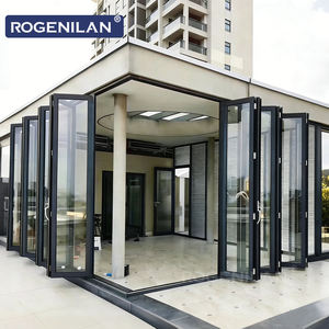 Puerta Plegable de Aluminio Moderna e Impermeable Rogenilan, Puerta de Acordeón con Doble Vidrio para Exteriores - Product Image 6