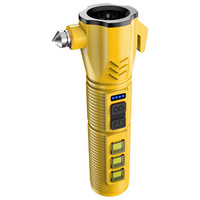 Marteau de survie d'urgence pour l'autodéfense, lampe torche rechargeable, brise-vitre, fonction coupe-circuit, lampe LED portative