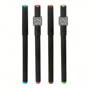 Stylo publicitaire noir avec gel et impression de code QR, logo personnalisé, pour cadeaux promotionnels médicaux - Product Image 4