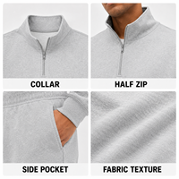 Ensemble de survêtement streetwear deux pièces pour homme, coupe oversize, en molleton bouclette épais, col montant zippé, uni, marque privée