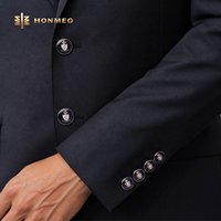 Kancing Logam Kustom HONMEO Desain Logo Heksagonal Lapisan Emas untuk Blazer Seragam