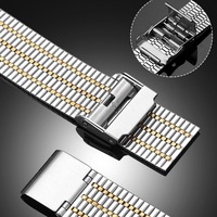 Elegante moda encantos liberación rápida fina Acero inoxidable siete cuentas correa de Metal pulsera reemplazo para reloj inteligente 20/22mm