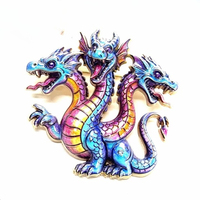 Broche émail Dragon à Trois Têtes, Épingle Métallique Vintage Dragon pour Vêtements, Chapeaux, Revers, Bijoux, Cadeau