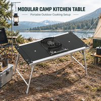 Table pliante d'extérieur en alliage d'aluminium, légère, portable, rectangulaire, pour le camping