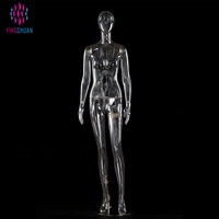 Mannequin féminin transparent élégant de bonne qualité, courbé, stable, pratique, résistant à la saleté, pour la couture et la présentation de vêtements