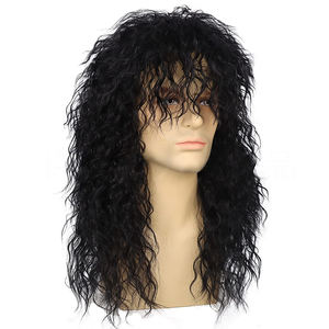 Peluca sintética rubia plateada de <span class=keywords><strong>pelo</strong></span> <span class=keywords><strong>rizado</strong></span> largo para hombres y mujeres 70s 80s Rock Punk Disco <span class=keywords><strong>Mullet</strong></span> Cosplay peluca - Product Image 3