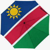 Parapluie entièrement automatique de haute qualité, imprimé du drapeau national du Rwanda, anti-salissures, facile à nettoyer, style créatif
