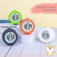 YAOQIU Réveil triangulaire moderne mini et compact, lumineux, affichage de l'heure mondiale et du mois, fonctionne sur piles, portable, pour bureau/chevet