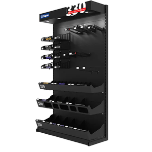 מדפי גונדולה מתכת קמעונאי מתכת מותאם אישית שחור - Product Image 1