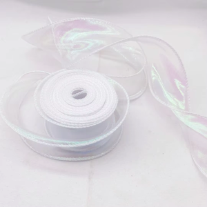 Ingrosso fiore regalo di san valentino decorativo 4cm nastro fantasia colore rotolo fluorescente filo coda di pesce papillon - Product Image 3