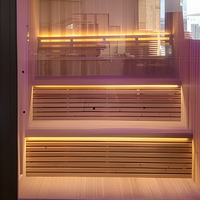 Ruang Sauna Kayu Solid Elektrik Luar Ruangan Mewah Modern dengan Kompor Harvia 6kw Kontrol Komputer Ukuran dan Warna Dapat Disesuaikan untuk Penggunaan di Vila