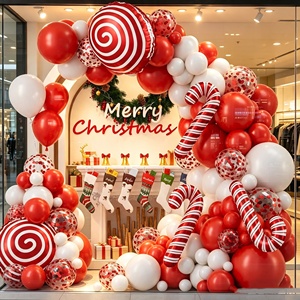 Bestselling Red White <b>Christmas</b> Balloon Arch Set Lollipop <b>Candy</b> <b>Cane</b> Confetti Element Home Front Door Xmas Party Ornaments - Product Image 4