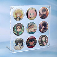 Support de présentation de badge en acrylique, cadre de rangement, support moderne de forme carrée, écologique pour un montage facile, transparent, clair, anime