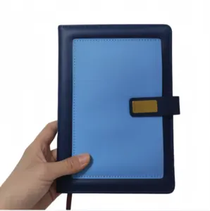 不同的软精装封面选项定制A5蓝色皮革会议笔记本教师