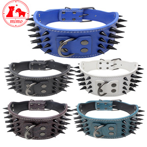 <span class=keywords><strong>Collier</strong></span> pour <span class=keywords><strong>chien</strong></span> en cuir clouté à pointes de 3 pouces de large pour les races de grande taille Pitbull <span class=keywords><strong>Doberman</strong></span> Tailles M L XL - Product Image 5