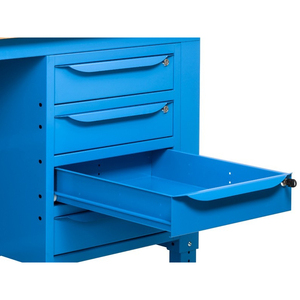 Fami WORK2008 Établi réglable 200cm, fermé, plateau en bois, armoire et 4 tiroirs - Product Image 5