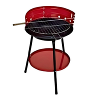 Barbecue au charbon de bois portable avec revêtement en poudre, forme carrée avec couvercle pour le camping en plein air et la cuisine en arrière-cour